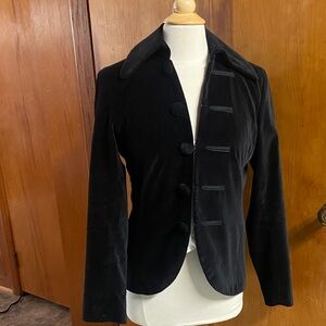 Vintage Newport News Black Velvet Button-Up Jacket 8
